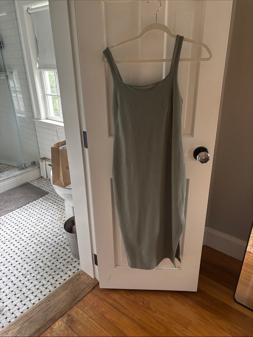 Beyond Yoga Sage Green Midi Slip Dress